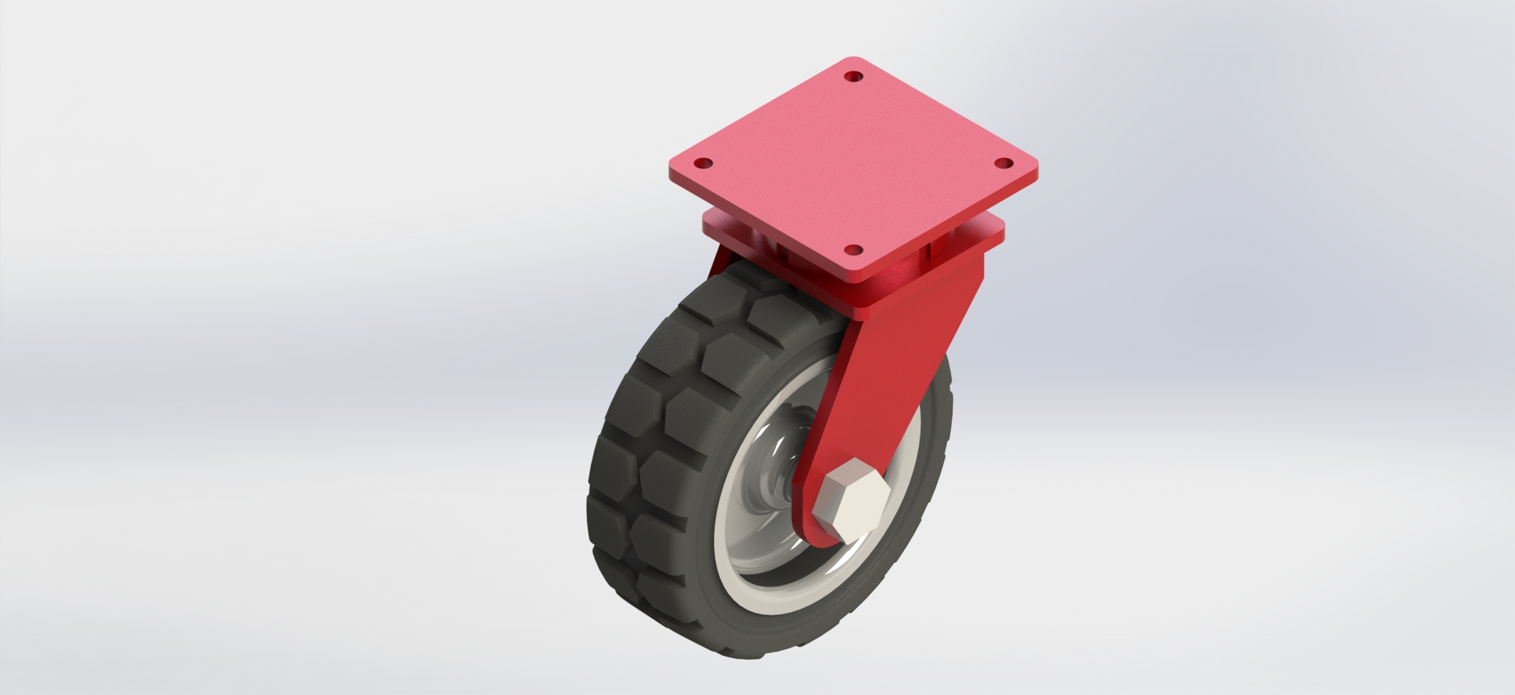 300×100mm实心橡胶活动轮 / 300×100mm Solid Rubber Swivel Caster